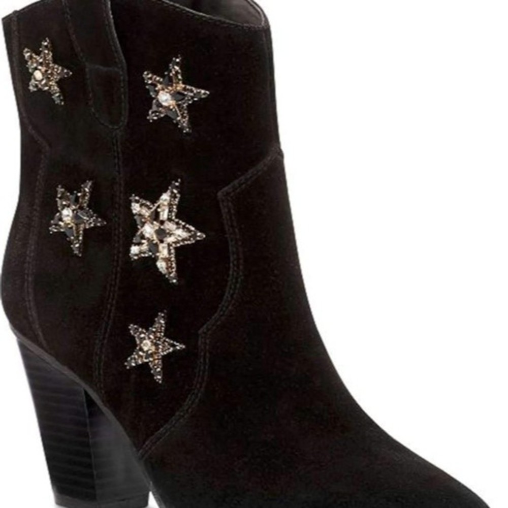 INC International Concepts Women's Dazzlers Black Stars Western Boots Si… - Picture 3 of 8